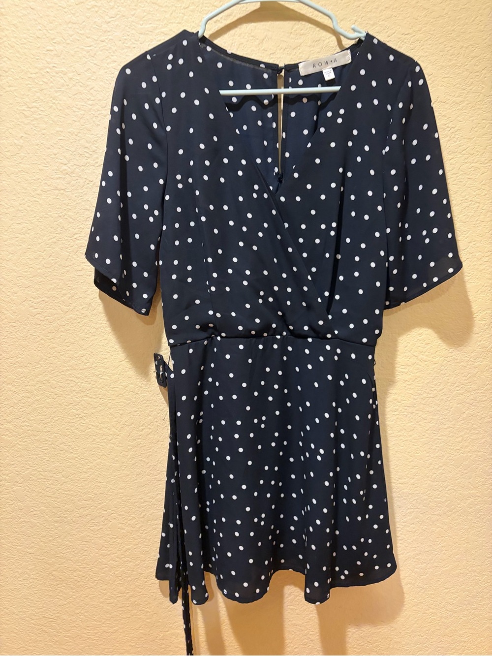 NOVA Navy Polka Dot Wrap Dress